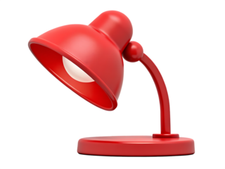 red lamp isolated on white background PNG, ai generated