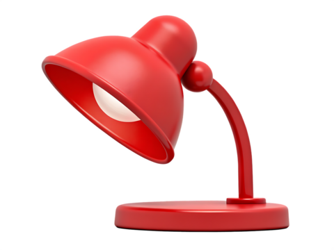red lamp isolated on white background PNG, ai generated