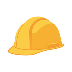 Construction Safety Yellow Hard Hat Flat Design Vector Illustration - Worker Protection Graphic
