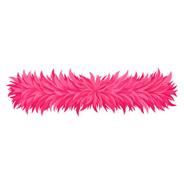 Vibrant Pink Feather Boa Flat Design Vector Illustration - Party Fashion Glamour Graphic