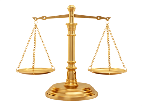scales of  justice isolated on white background PNG, ai generated