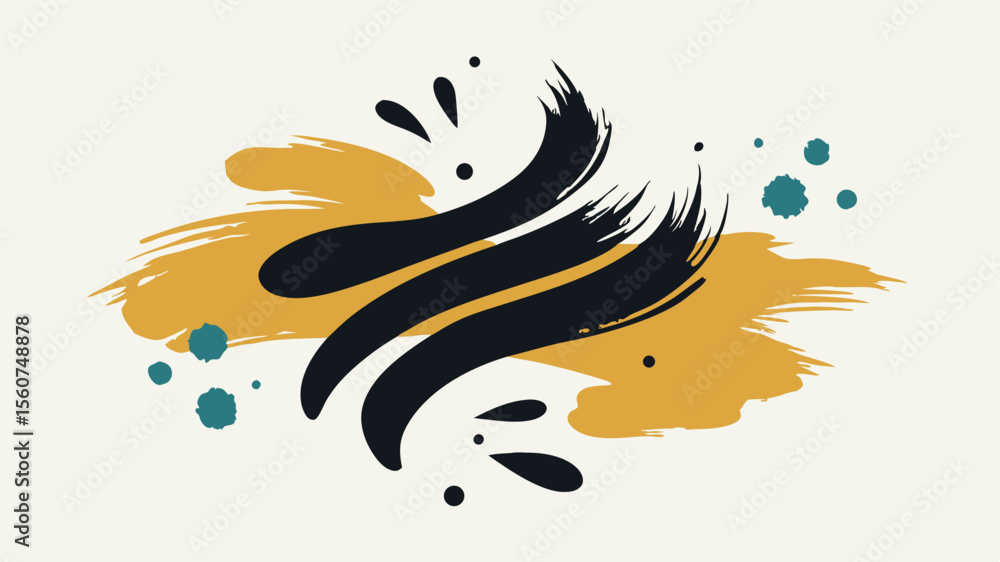 Aufkleber abstract brushstrokes with transparency suitable for modern artistic design projects