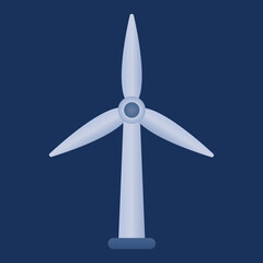 wind turbine on blue background