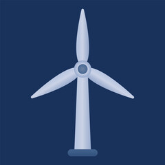 wind turbine on blue background