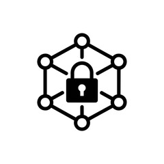 Secure Network: A visual representation of a secure network, the image features a padlock at the center of a network diagram, symbolizing data protection and privacy.