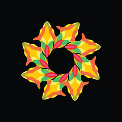 Abstract Radial Flower Design with Vibrant Colors