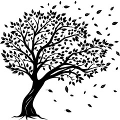 vector tree silhouette