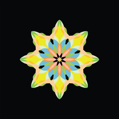 Abstract Radial Star Design with Vibrant Colors