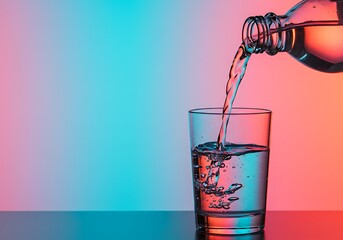 A refreshing cold glass of water with ice, a cool and fresh beverage