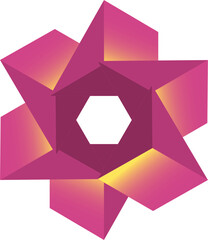Bold Pink and Yellow Geometric Star Design