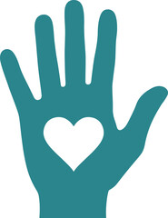 Fototapeta premium Hand with Heart Cutout - Love, Care & Charity Symbol