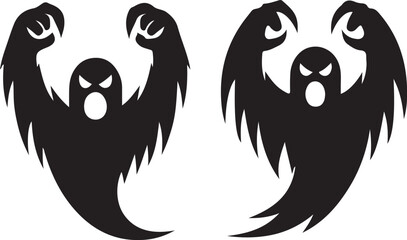 halloween scary monster silhouette vector