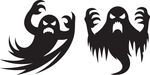 halloween scary monster silhouette vector