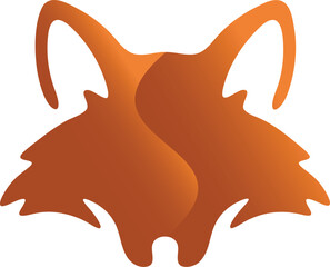 Stylized Abstract Orange Fox Head Graphic