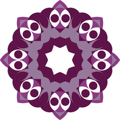 Symmetrical Purple and White Mandala Design