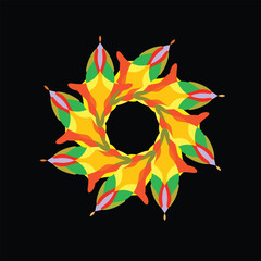 Vibrant Radial Floral Design