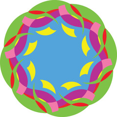 Obraz premium Vibrant Radial Swirl Design with Circular Layers