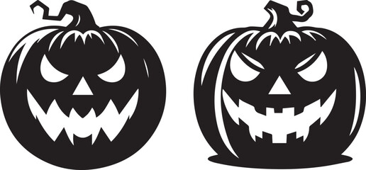 halloween pumpkin vector illustration silhouette