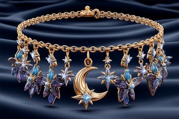 Jewelry anklet with night sky design high resolution picture