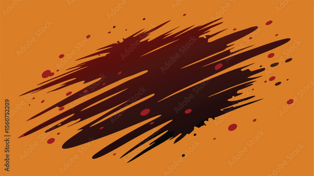 Poster abstract dynamic design element with brush stroke effect and transparent background