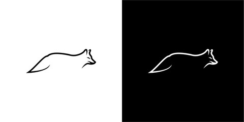 Fox Drawing, Minimalist Continuous Line Animal Vector Illustration