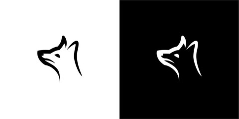 Abstract luxury wolf head logo vector icon	

