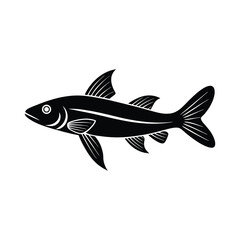 Mullet fish silhouette vector illustration