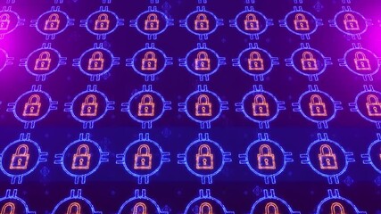 Abstract Technology Background Loop,Animated Digital Security Network Pattern,AI icon glowing animation,glowing AI chip,  AI symbol at the heart of glowing data streams, futuristic technology backgrou - Powered by Adobe