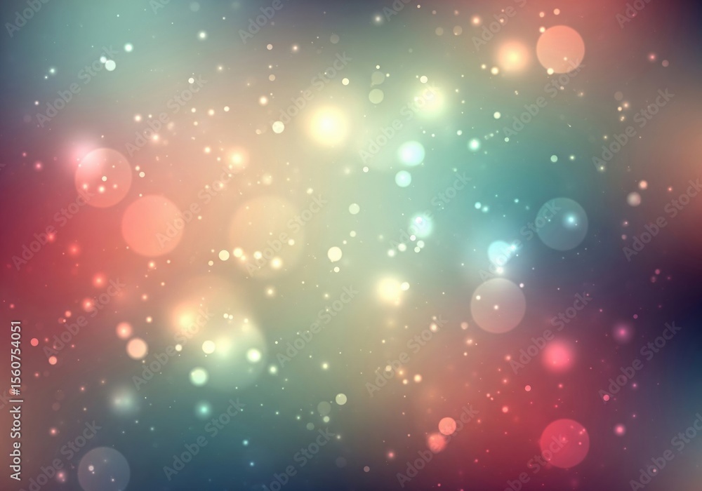 Aufkleber vibrant bokeh light abstract design. a mesmerizing ethereal scene featuring diffused multicolored lu
