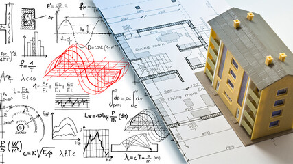 NOISE REDUCTION IN BUILDINGS ACTIVITY AND CONSTRUCTION INDUSTRY - Concept with formulas for...