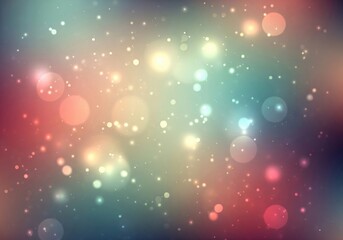 Obraz premium Vibrant Bokeh Light Abstract Design. A mesmerizing ethereal scene featuring diffused multicolored luminosity and delicate speckles. It symbolizes festive moments and serene enchantment.
