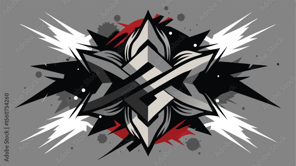 Poster abstract geometric design with dynamic lines and color palette ready for various applications