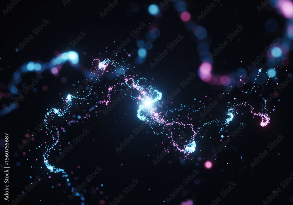 Aufkleber dynamic luminous particle stream. abstract background featuring vibrant bright components. depicts f
