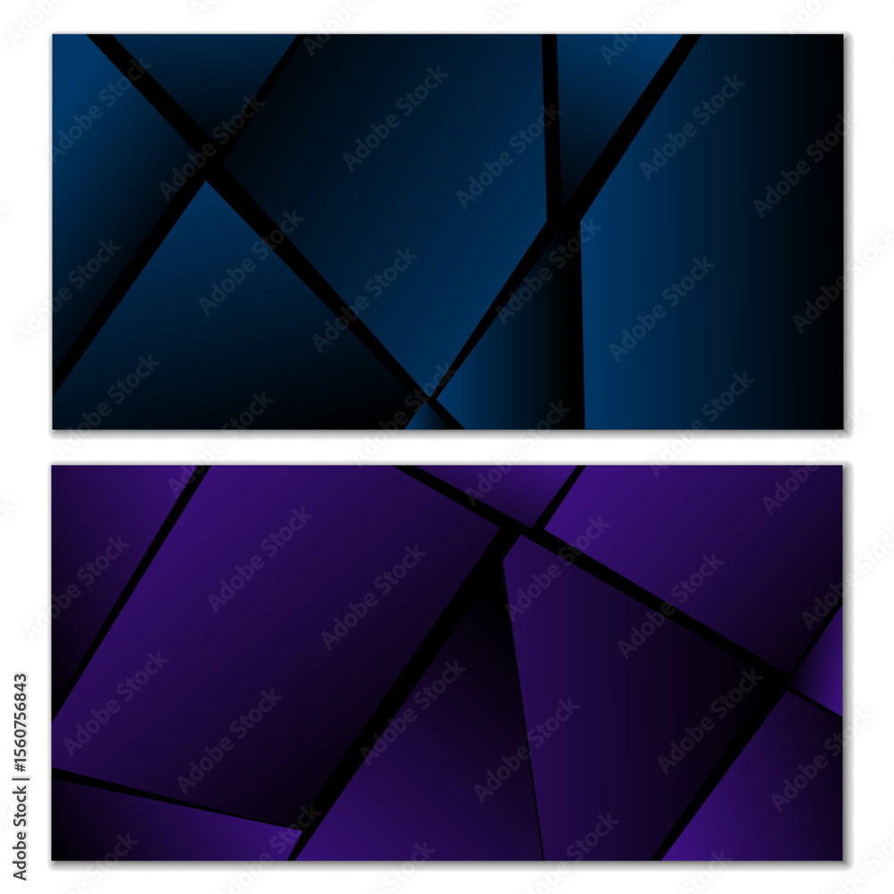 Poster abstract polygonal pattern. set of two dark gradient polygonal backgrounds. background design, cover