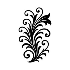 Obraz premium Black and white floral motif elegant design vector