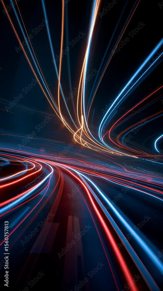 Poster dynamic light trails in motion