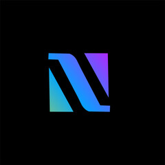 Minimal elegant monogram art logo. Outstanding professional trendy awesome artistic N initial based Alphabet icon logo. Premium Business logo White color on black background