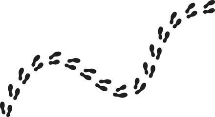 Curved Footprint Trail Vector Illustration