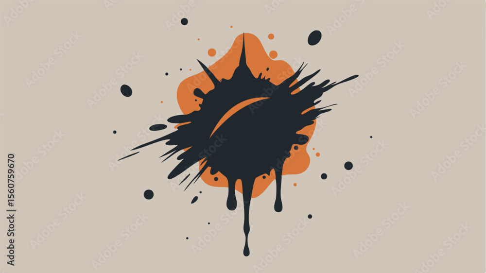 Poster abstract paint splatter design with transparency suitable for various creative projects