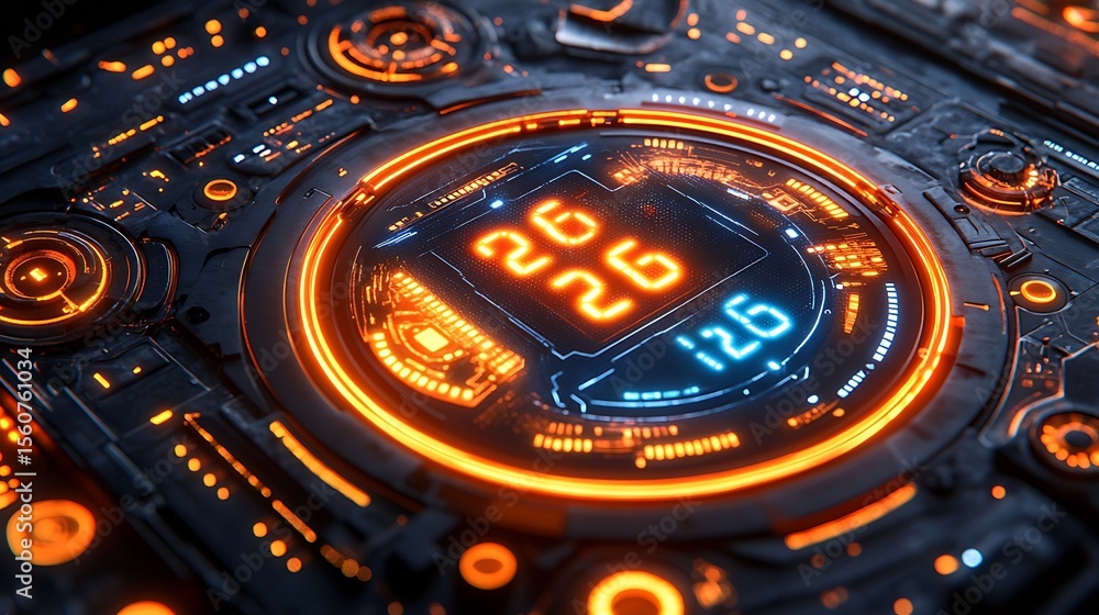 Poster futuristic tech interface.