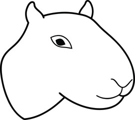 vector illustration of cartoon rhino