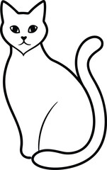 black and white cat vector
