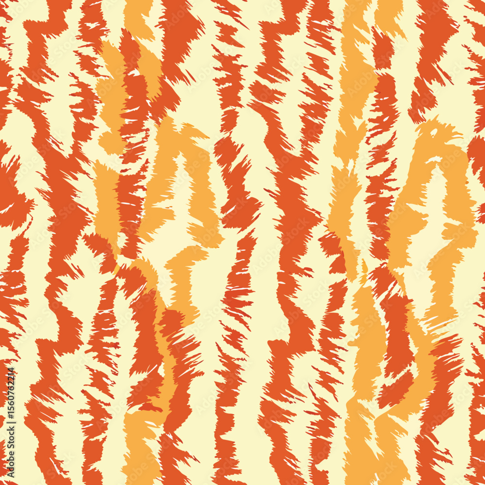 Poster abstract texture of repeating brush stroke pattern in warm orange and yellow colors