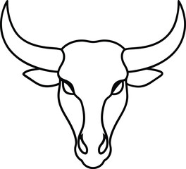 vector illustration of a bull head