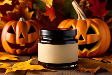 Blank label mockup of jam jar |   illustration
