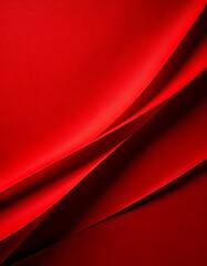 Bright red abstract background dominates this image, featuring a smooth, pristine paper texture enhanced by delicate, subtle folds that add depth and dimension, creating a visually appealing, dynamic,
