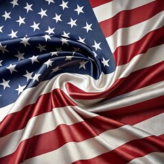 American flag pattern on a waving cloth texture, photorealistic, no writing