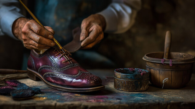 Craftsmanship in a Vintage Shoe Repair Workshop