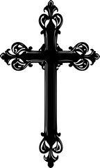 ornate christian cross silhouette