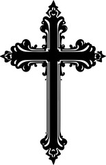 ornate christian cross silhouette